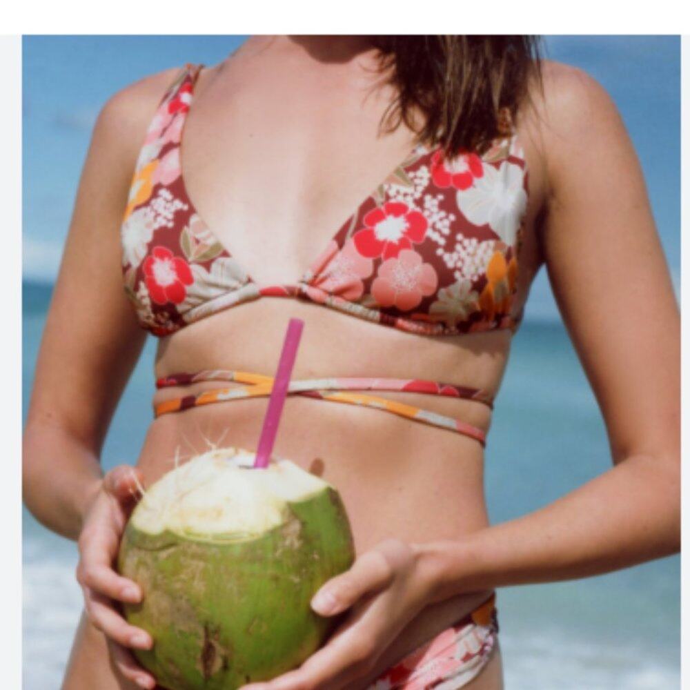 ZARA Printed Wrap Around Bikini Top